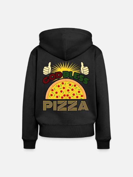 Pizza Saying Pizzaria - Frauen Premium Bio Zip Hoodie - Schwarz