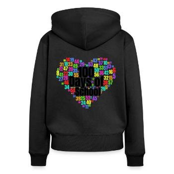 100. Tag Des Schulherzkostüms 100 Schultage - Frauen Premium Bio Zip Hoodie - Schwarz - Hinten - Julia (174cm)