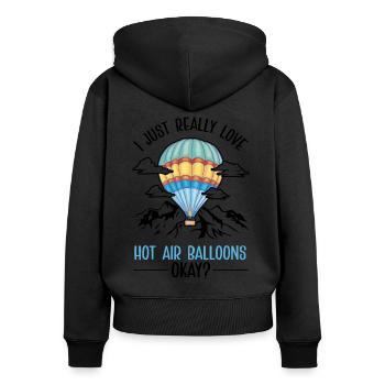 Hot Air Balloon Gift Hot Air Balloon Ride - Women's Premium Organic Zip Hoodie - black - Back - Julia (174cm)