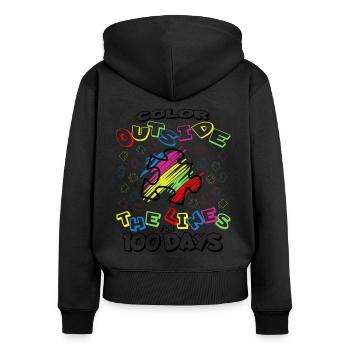 100. Tag Des Schulpuzzle Kostüm 100 Schultage - Frauen Premium Bio Zip Hoodie - Schwarz - Hinten - Julia (174cm)