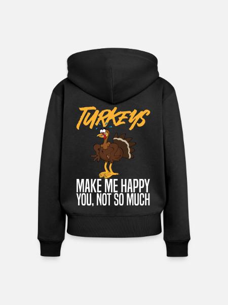 Thanksgiving Turkey - Frauen Premium Bio Zip Hoodie - Schwarz