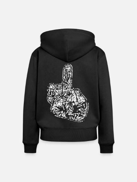 Middle Finger Tools Misanthrope - Frauen Premium Bio Zip Hoodie - Schwarz