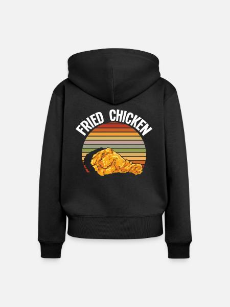Fried Chicken Retro - Frauen Premium Bio Zip Hoodie - Schwarz