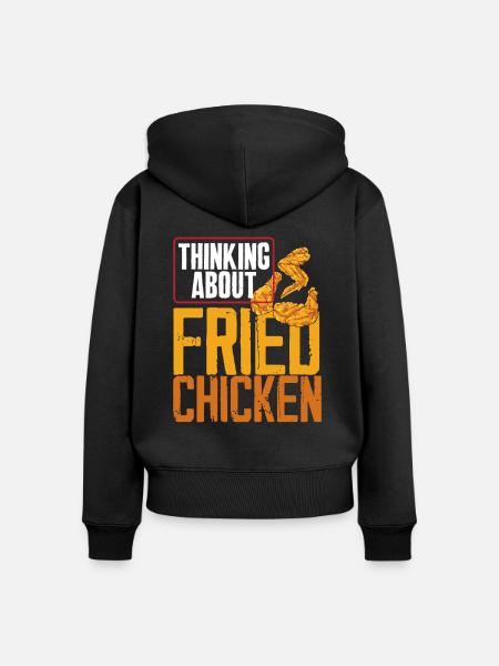 Fried Chicken - Frauen Premium Bio Zip Hoodie - Schwarz