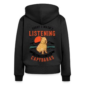 Capybara Cadeau Capibara Capybara - Sweat à capuche zippé Premium bio Femme - noir - Dos - Julia (174cm)