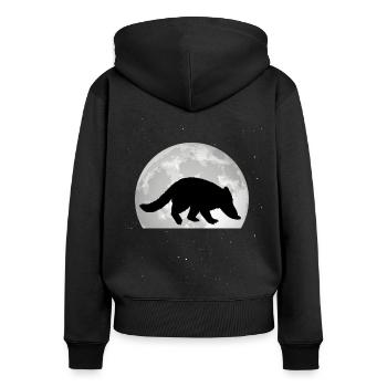 Coati Moon Coati - Women's Premium Organic Zip Hoodie - black - Back - Julia (174cm)