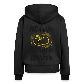 Nurse Midwife Birth Worker Midwife - Women's Premium Organic Zip Hoodie - black - Back - Julia (174cm)