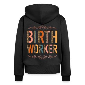 LD Labour And Delivery Nurse - Women's Premium Organic Zip Hoodie - black - Back - Julia (174cm)