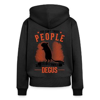 Degu Gift Shrub Rat Forest Degu - Women's Premium Organic Zip Hoodie - black - Back - Julia (174cm)