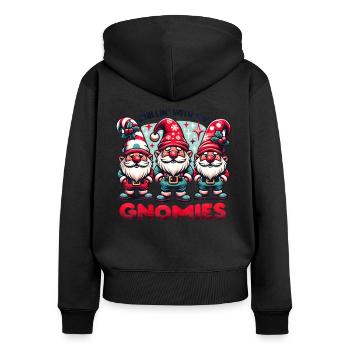 Chillin' with my Gnomies Holidays Funny Christmas - Frauen Premium Bio Zip Hoodie - Schwarz - Hinten - Julia (174cm)