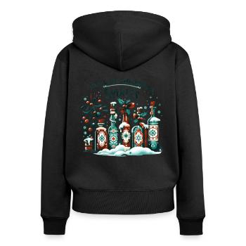 Full of Spirits - Funny Holidays Funny Christmas - Frauen Premium Bio Zip Hoodie - Schwarz - Hinten - Julia (174cm)