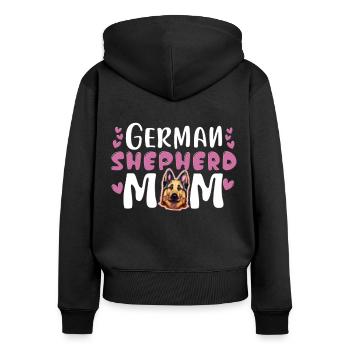German Shepherd Mom - Women's Premium Organic Zip Hoodie - black - Back - Julia (174cm)