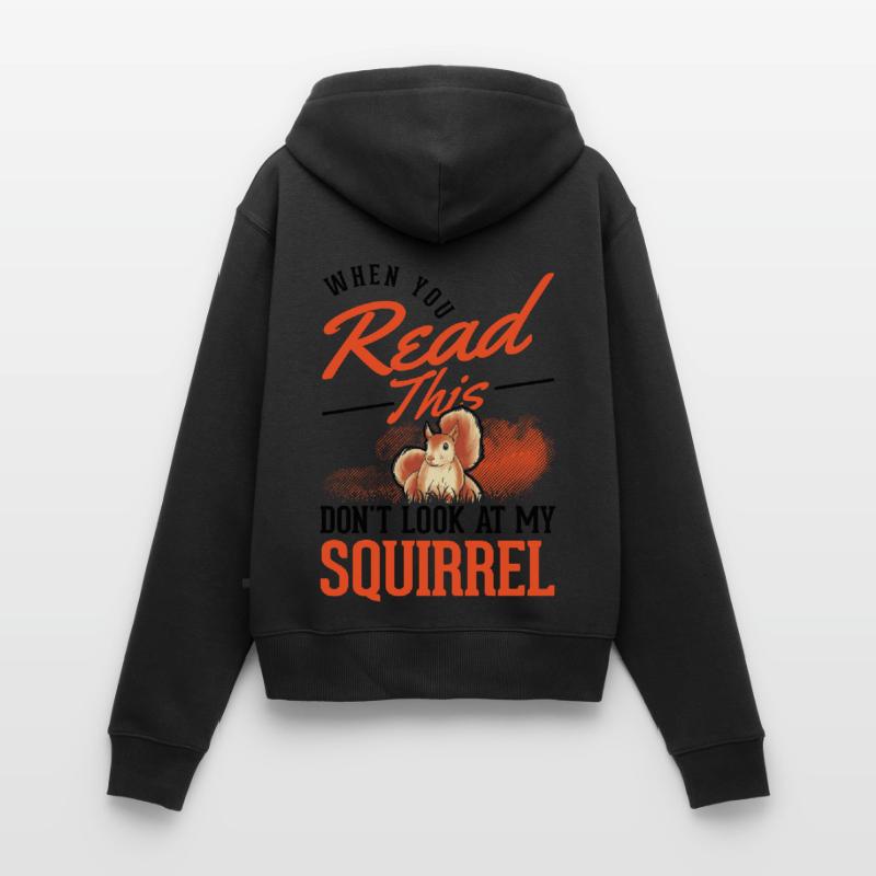Squirrel Gift Grey Squirrel Women's Premium Organic Zip Hoodie