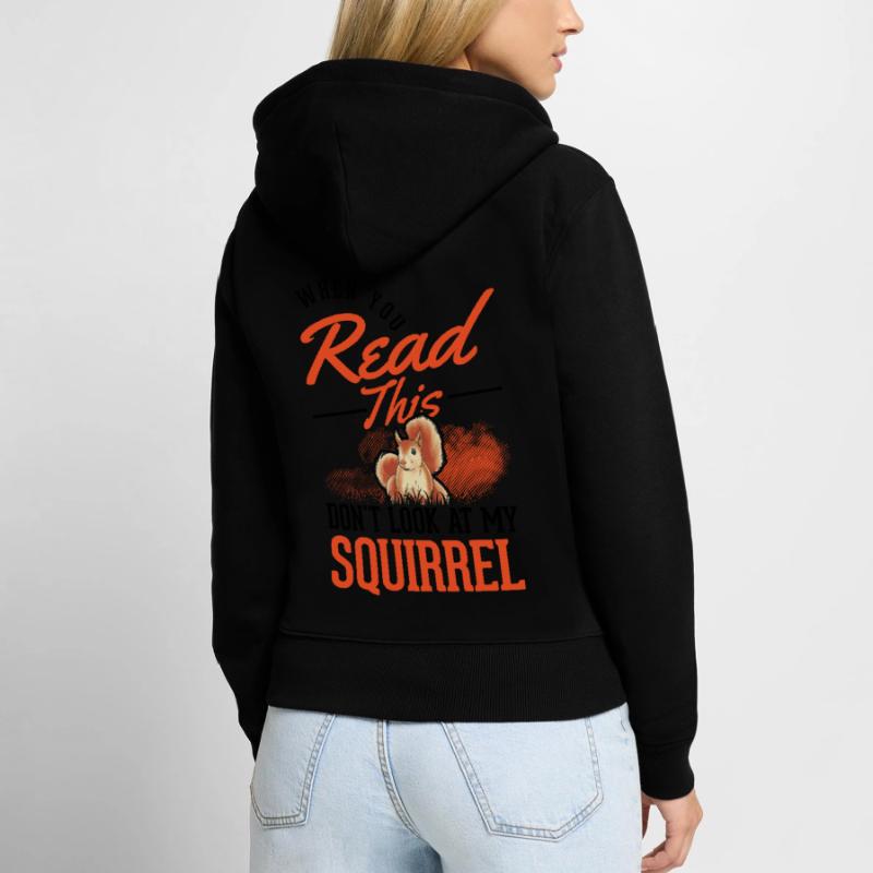 Eichhörnchen Geschenk Grauhörnchen Squirrel Frauen Premium Bio Zip Hoodie