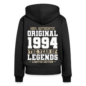 30th Birthday Born 1994 Original 1994 - Women's Premium Organic Zip Hoodie - black - Back - Julia (174cm)