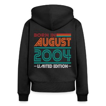 20th Birthday Vintage August 2004 Born in 2004 - Women's Premium Organic Zip Hoodie - black - Back - Julia (174cm)