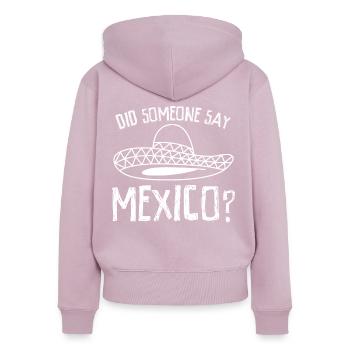 Mexique Sombrero Mexicain Chapeau Mexicain Mexicains - Sweat à capuche zippé Premium bio Femme - rose poudré - Dos - Julia (174cm)