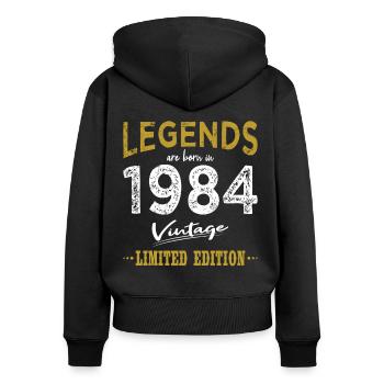 40. Geburtstag Jahrgang 1984 Born in 1984 - Frauen Premium Bio Zip Hoodie - Schwarz - Hinten - Julia (174cm)