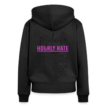 Nurse Midwife Birth Worker Midwife - Women's Premium Organic Zip Hoodie - black - Back - Julia (174cm)