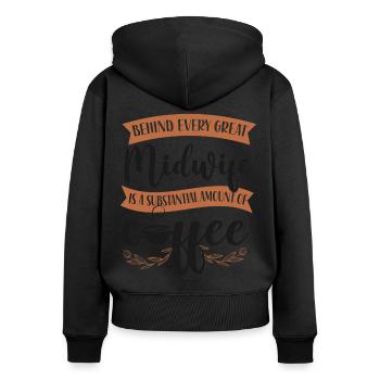 Nurse Midwife Birth Worker Coffee - Frauen Premium Bio Zip Hoodie - Schwarz - Hinten - Julia (174cm)