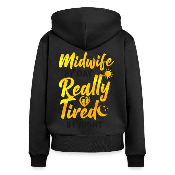 Nurse Midwife Birth Worker Midwife - Women's Premium Organic Zip Hoodie - black - Back - Julia (174cm)