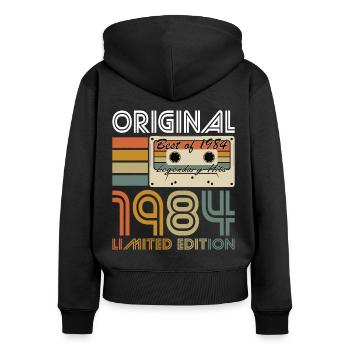 40. Geburtstag Jahrgang 1984 Original 1984 - Frauen Premium Bio Zip Hoodie - Schwarz - Hinten - Julia (174cm)