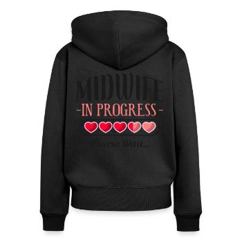 Nurse Midwife Birth Worker Student - Women's Premium Organic Zip Hoodie - black - Back - Julia (174cm)