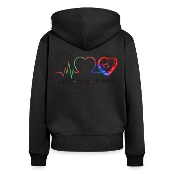 Nurse Midwife Birth Worker Live - Frauen Premium Bio Zip Hoodie - Schwarz - Hinten - Julia (174cm)
