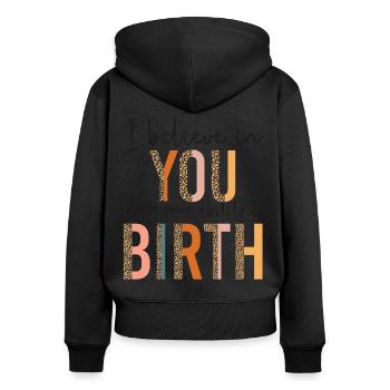 LD Labour And Delivery Nurse - Women's Premium Organic Zip Hoodie - black - Back - Julia (174cm)