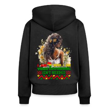 Black Queen Curly Afro - Celebrate Black History - Women's Premium Organic Zip Hoodie - black - Back - Julia (174cm)