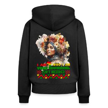 Black Queen Curly Afro - Celebrate Black History - Women's Premium Organic Zip Hoodie - black - Back - Julia (174cm)