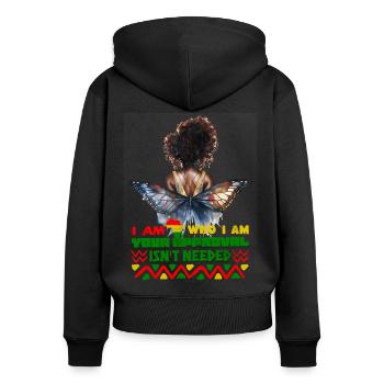 Black Queen Curly Afro - Celebrate Black History - Women's Premium Organic Zip Hoodie - black - Back - Julia (174cm)