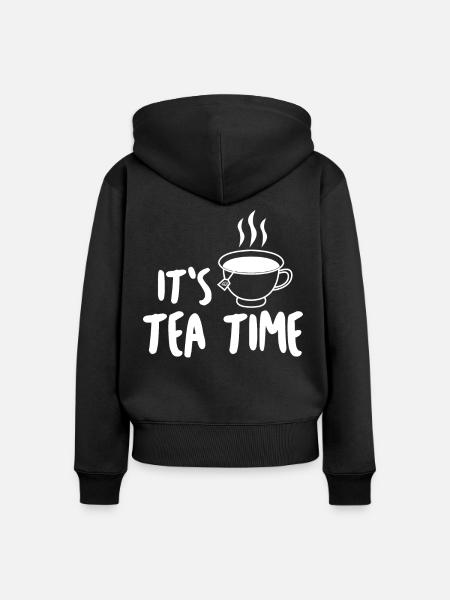 Tea Cup Tea Bag Teapot - Frauen Premium Bio Zip Hoodie - Schwarz