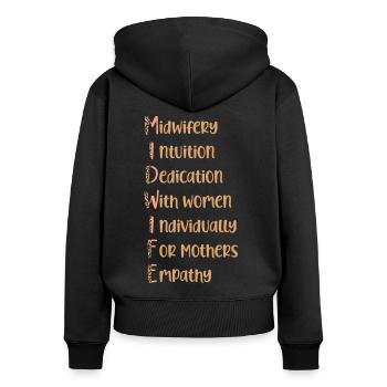 Nurse Midwife Birth Worker - Frauen Premium Bio Zip Hoodie - Schwarz - Hinten - Julia (174cm)