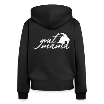 Chèvre maman cadeau chèvre chèvre amant en disant - Sweat à capuche zippé Premium bio Femme - noir - Dos - Julia (174cm)