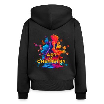 Chimie molécule Flacon Science Color Splash - Sweat à capuche zippé Premium bio Femme - noir - Dos - Julia (174cm)