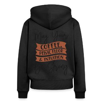 Infirmière spécialisée dans le travail et l’accouchement - Sweat à capuche zippé Premium bio Femme - noir - Dos - Julia (174cm)