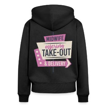 Nurse Midwife Birth Worker Midwife - Women's Premium Organic Zip Hoodie - black - Back - Julia (174cm)