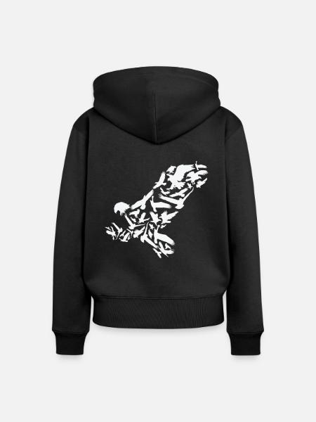 Adler Raubvogel Adler Silhouette - Frauen Premium Bio Zip Hoodie - Schwarz