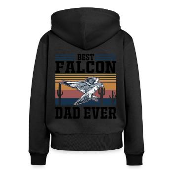 Meilleur Faken Père Faucons Papa Fauconnerie - Sweat à capuche zippé Premium bio Femme - noir - Dos - Julia (174cm)
