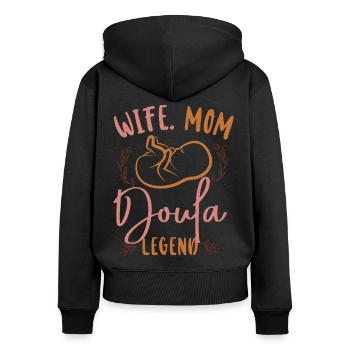 Doula accoucheuse maman femme. Maman. - Sweat à capuche zippé Premium bio Femme - noir - Dos - Julia (174cm)