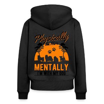 Dog Rescue Street Dog - Women's Premium Organic Zip Hoodie - black - Back - Julia (174cm)