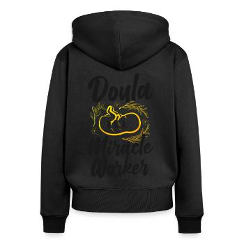 Doula accoucheuse Doula A.K.A. - Sweat à capuche zippé Premium bio Femme - noir - Dos - Julia (174cm)