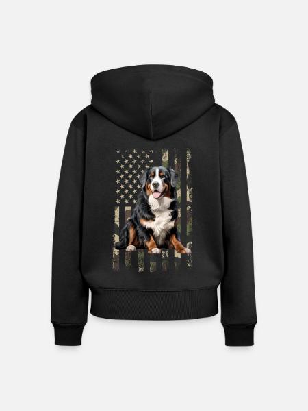 bernese mountain dog - Frauen Premium Bio Zip Hoodie - Schwarz