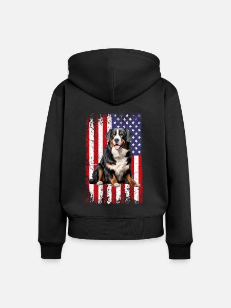 bernese mountain dog - Frauen Premium Bio Zip Hoodie - Schwarz