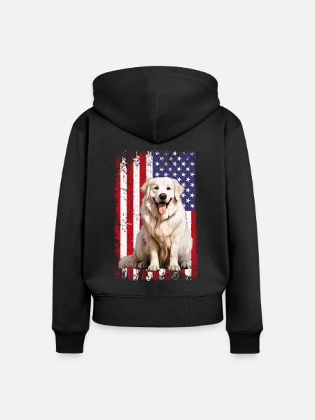 Great Pyrenees dog, - Frauen Premium Bio Zip Hoodie - Schwarz