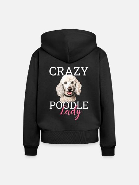 poodle dog - Frauen Premium Bio Zip Hoodie - Schwarz