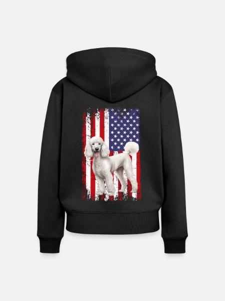 poodle dog - Frauen Premium Bio Zip Hoodie - Schwarz