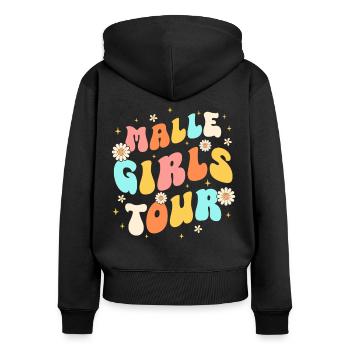 Visite des filles de Malle - Sweat à capuche zippé Premium bio Femme - noir - Dos - Julia (174cm)