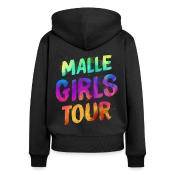 Visite des filles de Malle - Sweat à capuche zippé Premium bio Femme - noir - Dos - Julia (174cm)